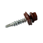 Fűzőcsavar, önfúró hatlapfejű, bordó, RAL 3009 (50 db)