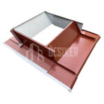 Kéményszegő, bordó, RAL 3009, 38 cm x 38 cm